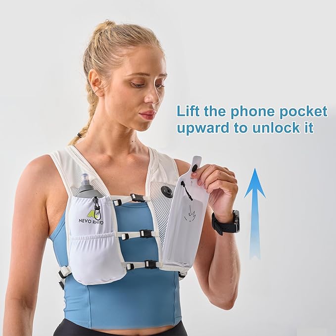 Running Vest with 350 ML TPU Soft Flask, Small Running Water Vest -Adjustable Chest Straps, Lightweight Hydration Vest Pack for Trail Marathon Hiking Cycling for Women Men Mini