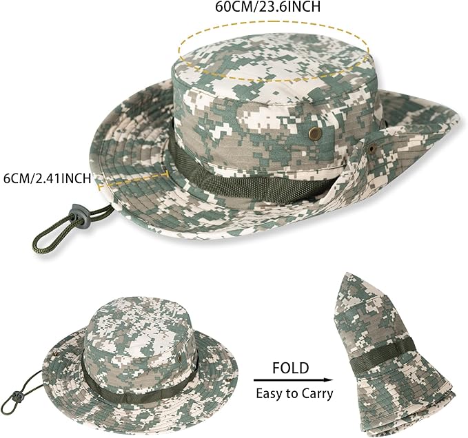Sun Hats for Men Women Boonie Hat UPF 50+ Bucket Hat Wide Brim UV Protection Fishing Hiking Safari Outdoor Hats