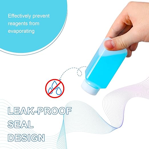 4oz Leak Proof Plastic Bottles with Caps, Laboratory Reagent Bottle, Reusable Small Pill Storage Containers for Travel, Classrooms, Home (6 pack translucent)