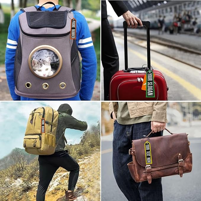 silkmilk Personalized Luggage Tag, Customized Travel Suitcases Labels Tags with Stainless Steel Loop for Luggage ,Crate ,Belt ,Key for Men Women Kids Girls Travel