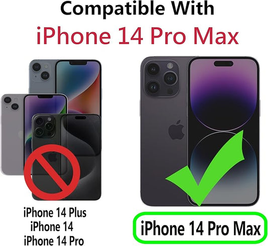 CIVICASE for iPhone 14 Pro Max Wallet Case,Leather Flip Case [RFID Blocking] Credit Card Holder Folio Magnetic Stand TPU Shockproof Cover Color Matching for iPhone 14 Pro Max (6.7") Brown