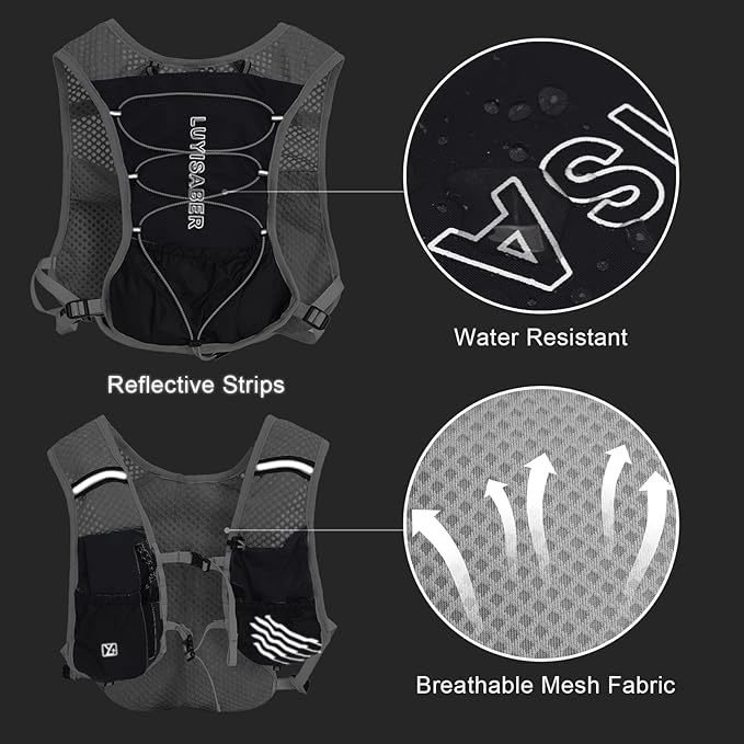 Hydro Pack Running Vest for Men Women, Hydration Backpack with 2L Water Badder, Lightweight Water Vest
