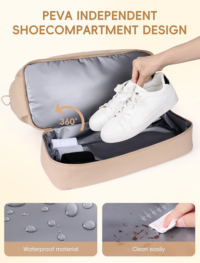 CLUCI Weekender Travel Bag for Women Puffer Tote Bag Carry On Duffle Overnight Bags with Shoe Compartment