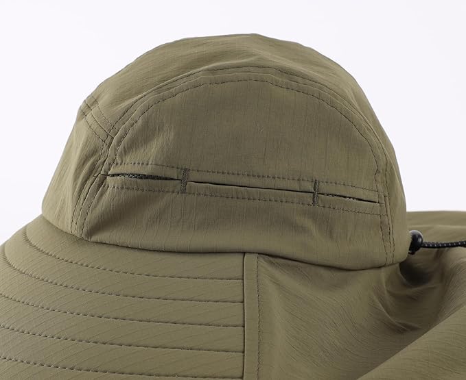 Home Prefer UPF 80+ Sun Hat for Men Women Wide Brim Sun Hat with Neck Flap Summer Safari UV Protection Gardening Fishing Hat