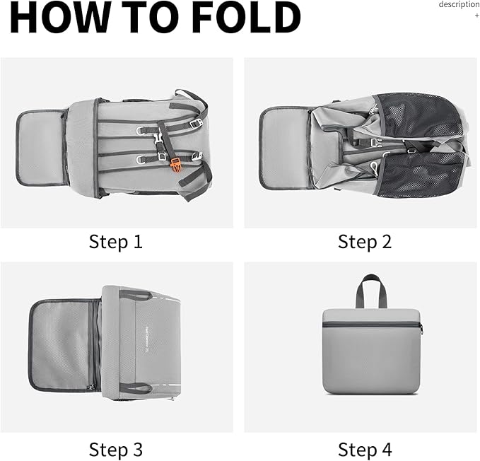 35L Lightweight Packable Backpack – Durable Foldable Daypack for Travel, Hiking, and Gym (Grey)