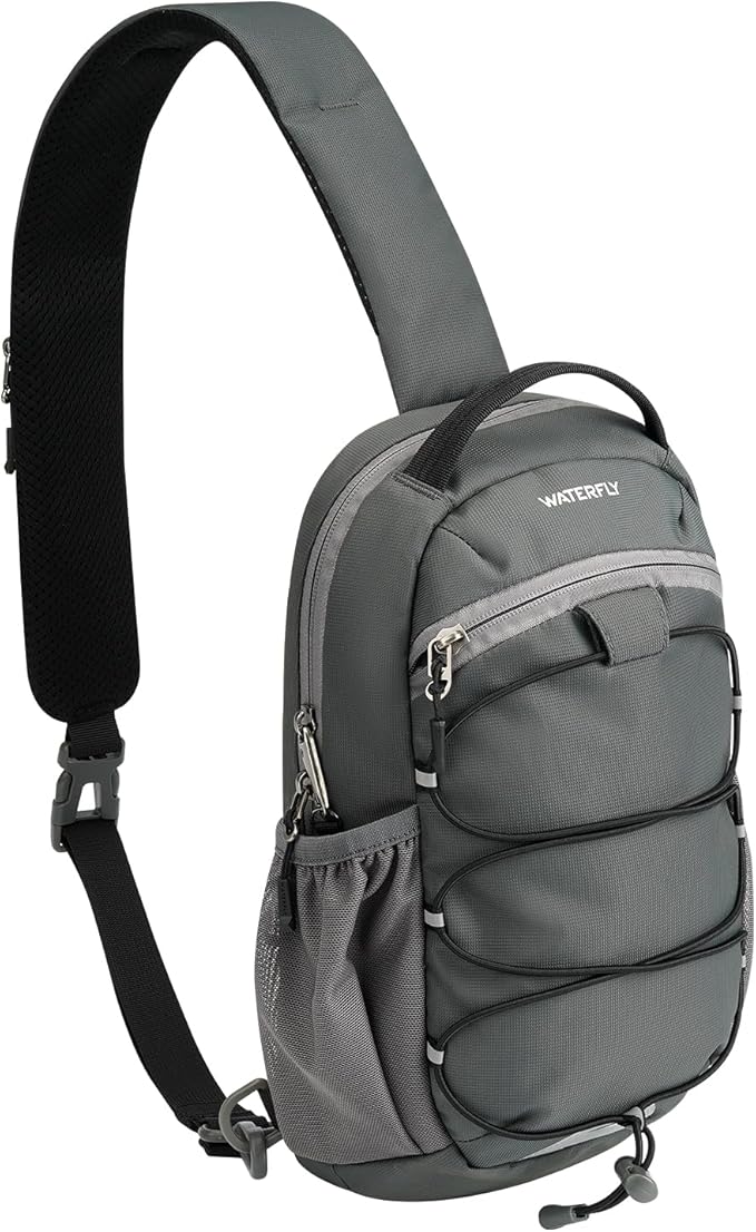 WATERFLY Small Crossbody Sling Bag: RFID Blocking Anti Theft Sling Backpack Chest Bag Travel Hiking Daypack Man Woman