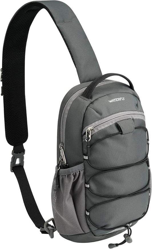 WATERFLY Small Crossbody Sling Bag: RFID Blocking Anti Theft Sling Backpack Chest Bag Travel Hiking Daypack Man Woman