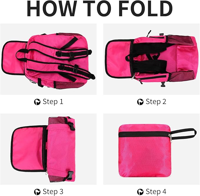 Small Hiking Backpack 15L Travel Lightweight Hiking Packable Daypack Water-Resistant Foldable Backpacks for Women Men Camping (Pink)