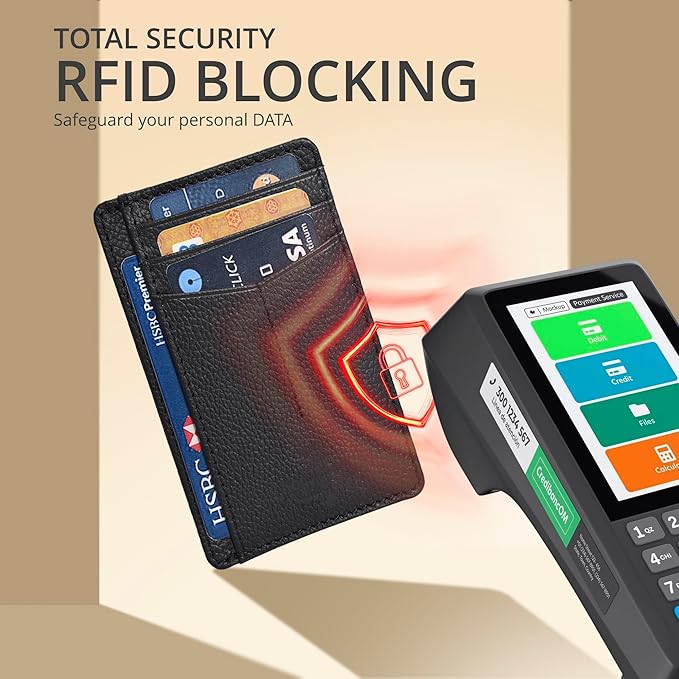 Oak Leathers Leather Slim Minimalist Wallet for Men & Women RFID Front Pocket Leather Card Holder Wallets