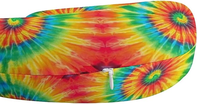 Kids Washable U-Shaped Travel Pillow Neck Support, Tie Dye Swirl U-Shape, Airplane Car Nap Chin Cushion