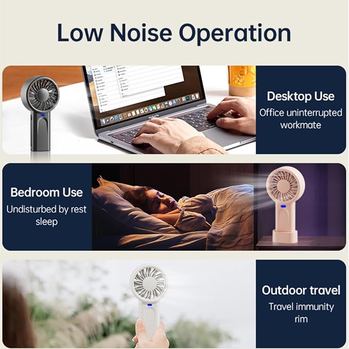 HOMETOP Handheld Fan Mini Portable 5 Speeds, 4000mAh,Personal Powerful Hand/Desk Fan for Travel, Outdoor, Home, Office, Camping, Women Small Fan (1, Black)