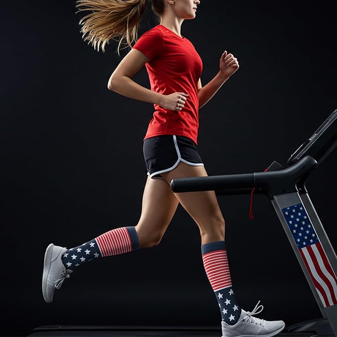 Compression Socks for Women Men Circulation Knee High 8 Pairs for Nurses, Running, Travel, Athletic