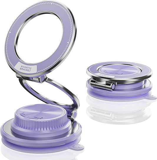 Ultra-Thin Vacuum Magnetic Car Phone Holder for MagSafe[108+LBS Strongest Suction & 3000gf Strongest Magnetic],360°Adjustable Suction Cup Phone Mount for Car,Gym,Mirror,Men Women-Purple
