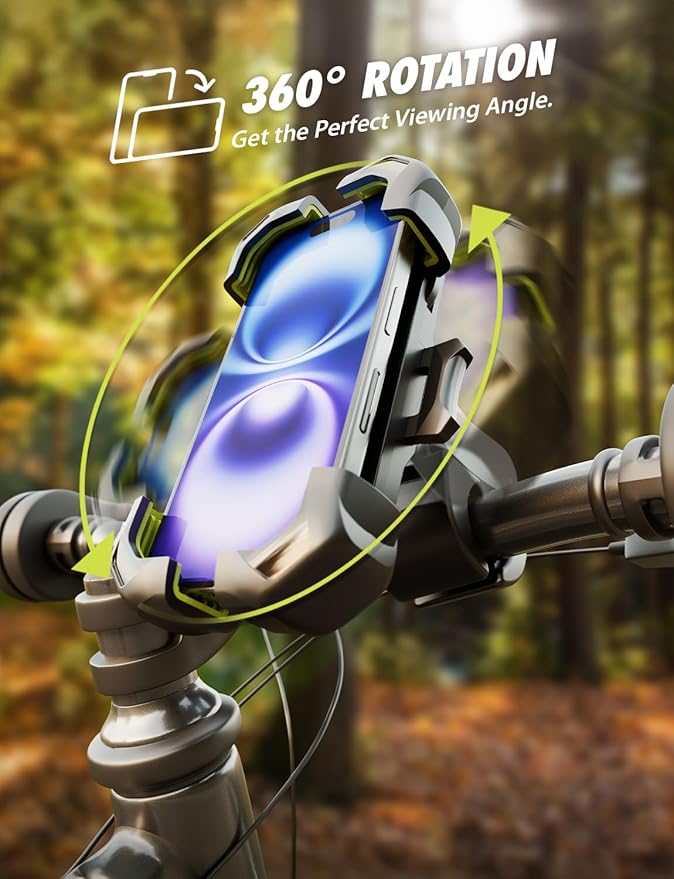 Bracketron Bike Phone Holder,[2025 Quick Release] Motorcycle Phone Mount,Phone Holder for Motorcycle Electric Bike,Scooter,Golf Cart,4 Point Shockproof Design for iPhone, Samsung, & Large Smartphones.