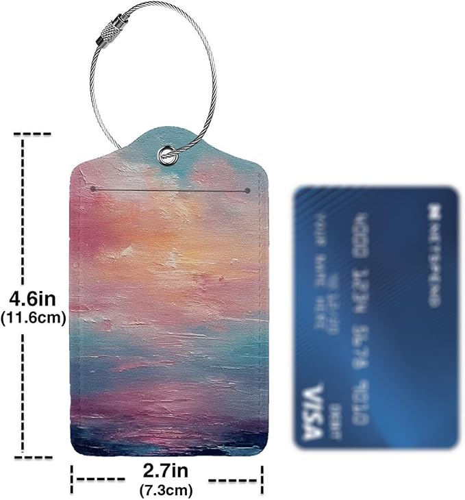 Sunrise Luggage Tag 3 Pack Travel Cruise Luggage Tags for Suitcases, Suitcase Tags Identifiers Bag Tags with Privacy Flap, Baggage Name Tag for Women Men Luggage Backpack Handbag School Bag