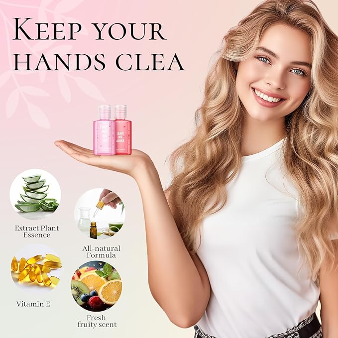 Frienda 24 Pcs Funny Hand Sanitizers with Sarcastic Sayings Mini Travel Size Pocket Hand Sanitizers Berry Peach 1 oz Gag Work Gifts for Christmas Stocking Stuffers Teacher Employee Appreciation Gifts