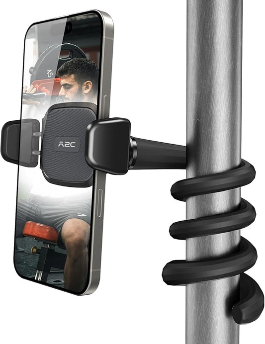 A2C Flexible Phone Holder for Treadmill, Peloton, Stroller, Shopping Cart, Desk, Portable Gooseneck 16.5” Long Arm Phone Mount for 4.7”-6.9" Smartphones