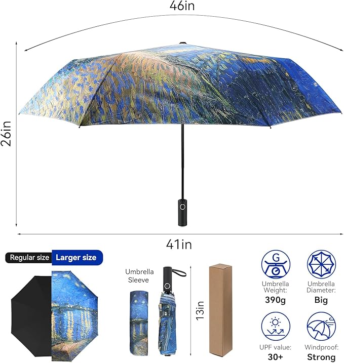 Umbrella, Pretty Umbrellas for Women and men, Ladies Umbrellas for Rain, Automatic Folding Umbrellas Open Close