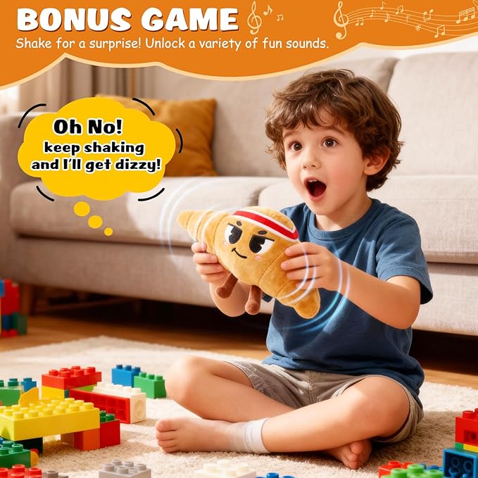 Flip & Pass The Croissant, Electronic Interactive Game, Hilarious Family Party Games for Kids Ages 3, 4-8+, Indoor/Outdoor Toys, 3 4 5 6 7 8 Year Old Girl & Boy Birthday Gift, Christmas & Travel Fun