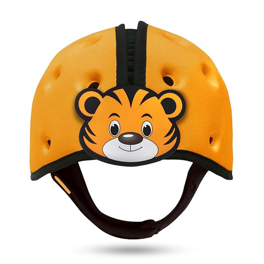 SafeheadBABY Soft Baby Head Protector Helmet for Crawling and Walking 7–24 Months – Ultra-Lightweight & Breathable Infant Safety Helmet That Grows with Your Baby (Head Circ. 40–52 cm) – Tiger Orange