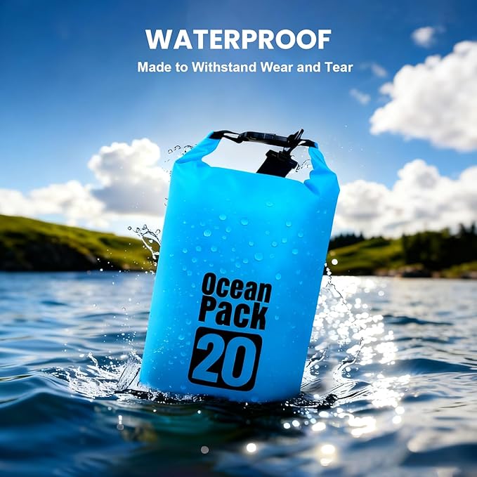 Waterproof Dry Bag – Roll Top Dry Storage Bag Backpack for Women & Men, Perfect for Kayaking, Boating, Swimming, Camping, Hiking, Backpacking & Beach (20L)