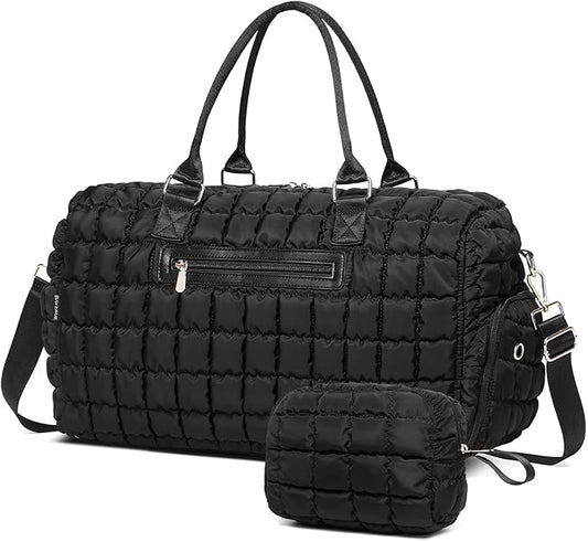 Duffle Bag for Travel, Weekender Bag with Shoe Compartment, Carry On Overnight Bag for Women with Toiletry Bag, Gym Bag with Wet Pocket, Hospital Bags for Labor and Delivery Beige