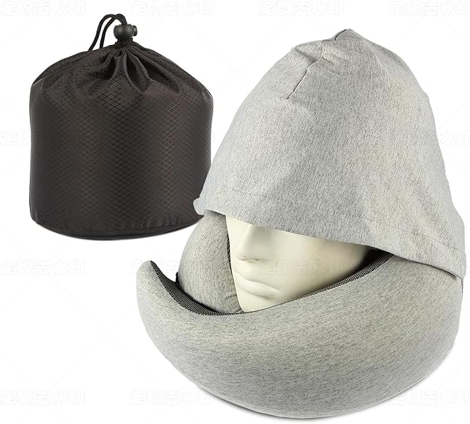 Travel Neck Pillow for Airplanes, Plus Memory Foam Pillows for Neck Support, Best Turtle Pillow for Adult Traveling Sleeping Flight Pillow Cool for Women Long Haul Flights Almohada De Viaje-XS