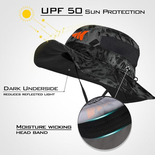 KastKing Sol Armis UPF 50 Boonie Hat - Sun Protection Hat, Fishing Hat, Beach & Hiking Hat, Paddling
