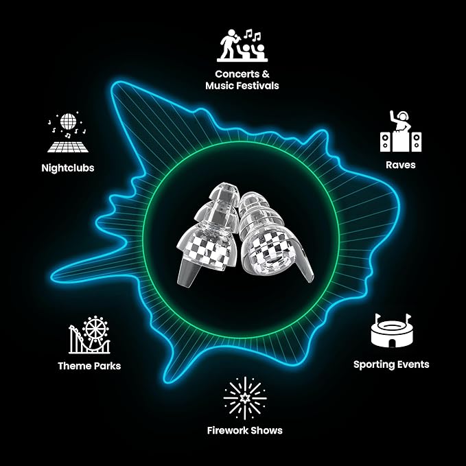 Eargasm High Fidelity Earplugs: Warped Tour Festival Edition - Noise Reducing Ear-Plugs for Hearing Protection at Music Festivals, Loud Environments, Concerts, Live Events, Sporting Events