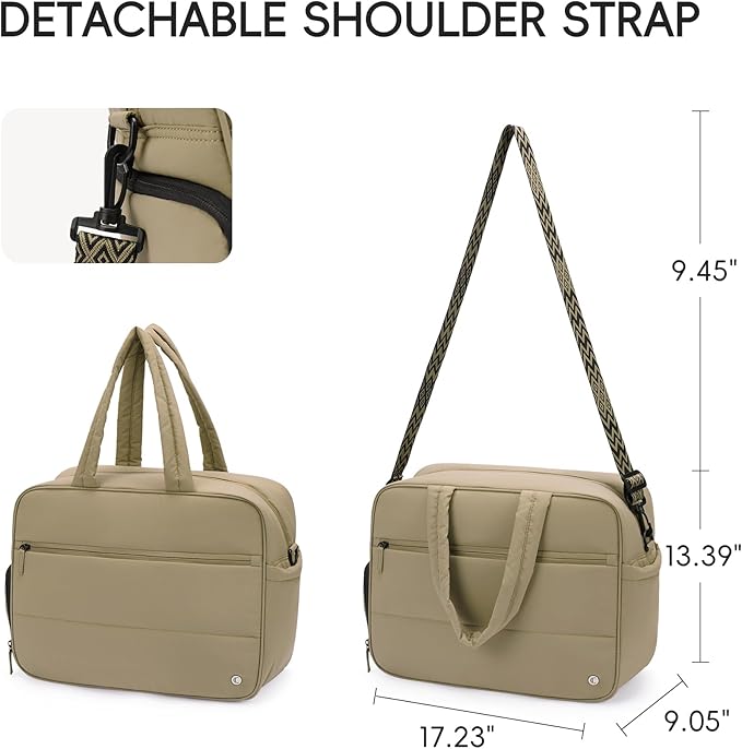 CLUCI Weekender Travel Bag for Women Puffer Tote Bag Carry On Duffle Overnight Bags with Shoe Compartment