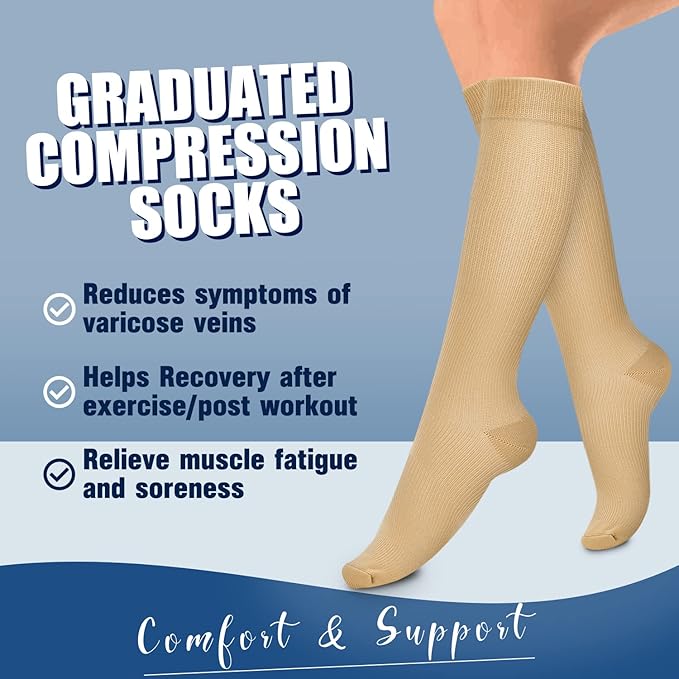 Laite Hebe 4 Pairs-Compression Socks for Women&Men Circulation-Best Support for Nurses,Running,Athletic