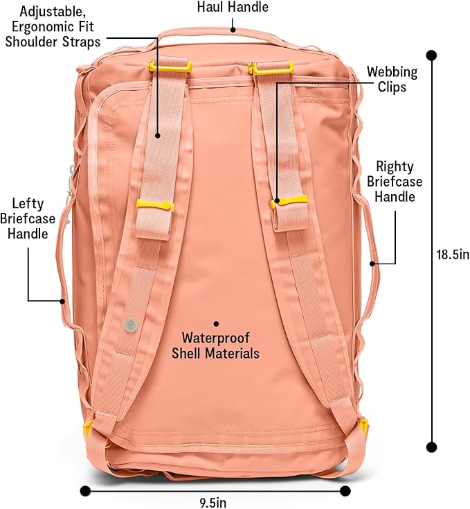 Baboon to the Moon Go-Bag Mini 32L – Detachable Straps, Small Duffle Bag for Travel, Gym Bag for Women, Mens Travel Bag, Duffel Bags for Traveling, Travel Duffel Bags for Women (Sunset Coral)