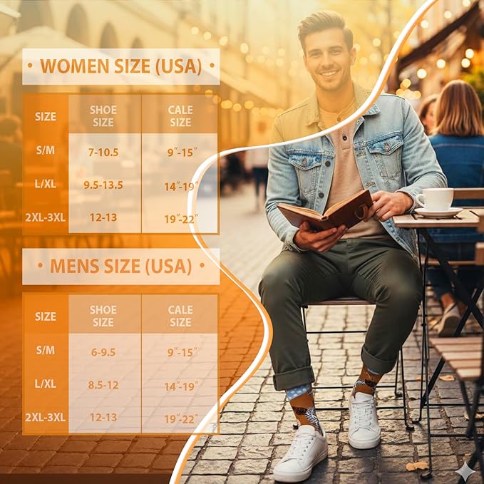 Graduated Compression Socks for Women&Men 20-30mmhg Knee High Socks Travel Hiking Running Stocking