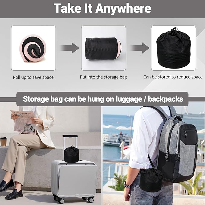 Outney™ Travel Pillow for Airplanes 2025 Veritable Chin Support Travel Neck Pillow 100% Pure Memory Foam Full Neck Surround Pillows for Traveling Flight Sleeping Portable Travel Essentials (Pink)