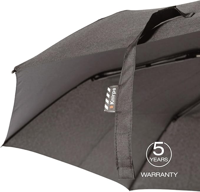 Knirps A.050 Dark Grey Manual Open Close Travel Rain Umbrella for Adults – Ultra Lightweight, Compact Windproof 38.5" Water Resistant Canopy, Steel Aluminum Frame, Travel Case Included