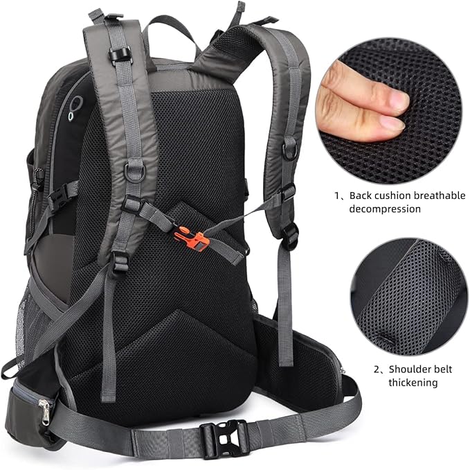 SPEEDPARK Hiking Backpack 40L Waterproof Hiking Daypack with Rain Cover, Outdoor Trekking Travel Backpacks for Men Women