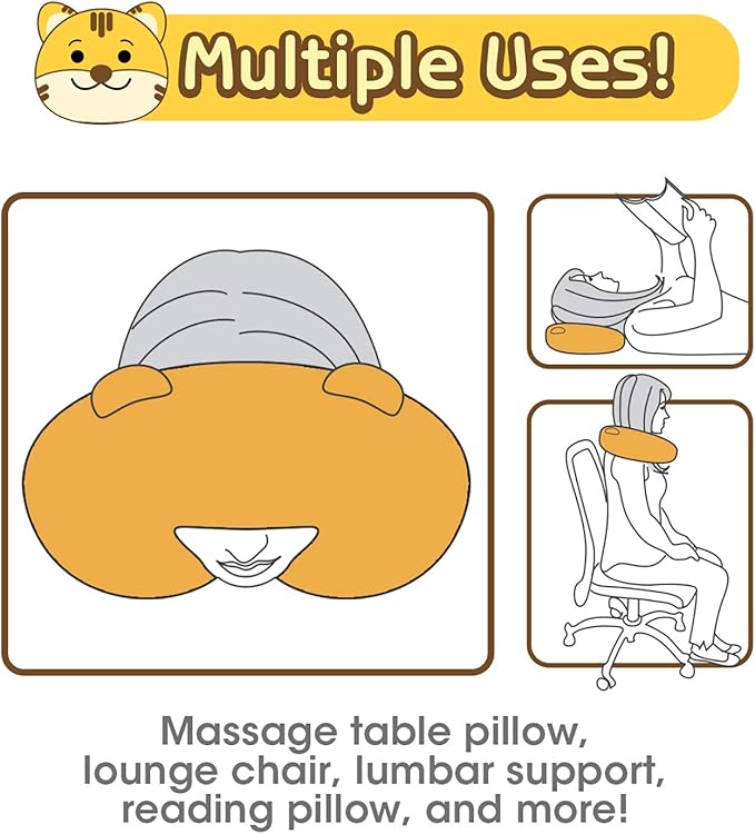 H HOMEWINS Travel Pillow for Kids,Toddler Neck Pillow Cute Animal Neck Head Chin Support Travel Accessories for Airplane, Car, Train,Recline(Cute Tiger)