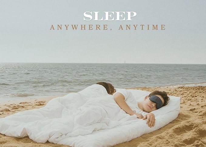 Luxury Bamboo Sleep Mask – Ultra-Soft Cooling Eye Mask for 100% Light Blocking, Adjustable Comfort Strap, Perfect for Travel & Better Sleep (Navy)