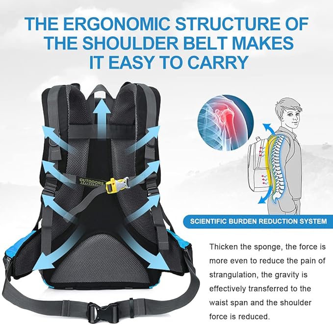 INOXTO lightweight Hiking Backpack 35L/40L Hiking Daypack with Waterproof Rain Cover for Travel Camping Outdoor Men and Women