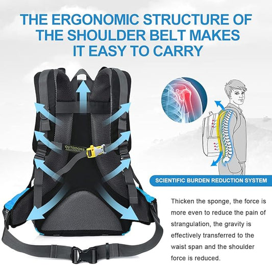 INOXTO lightweight Hiking Backpack 35L/40L Hiking Daypack with Waterproof Rain Cover for Travel Camping Outdoor Men and Women