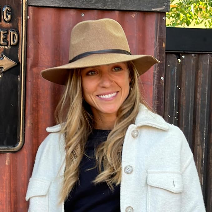 Wallaroo Hat Company Women’s Petite Aspen Fedora – UPF 50+, UV Sun Protection Hat, Packable Design, Adjustable, Small Size