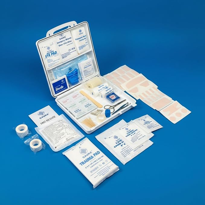 M2 BASICS Premium 321-Piece Emergency First Aid Kit for Home, Car, Business, Office & Travel – Portable Durable Hard Case, Medical Supplies for School, Camping & Outdoors