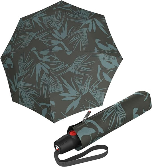 Knirps T.200 Duomatic Compact Rain Umbrella in Botany Olive– Wind Tunnel Tested to 93 mph, Aluminum Steel Fiberglass Frame, 38in Canopy, OEKO-TEX, High-Performance Automatic Travel Umbrellas