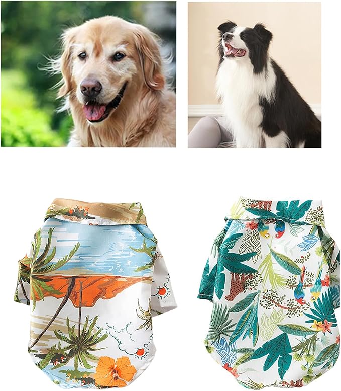 Shirts Cool Dog Clothes Beach Shirt Beach Puppy Hawaiians Print Puppy Shirts for Dogs Girl