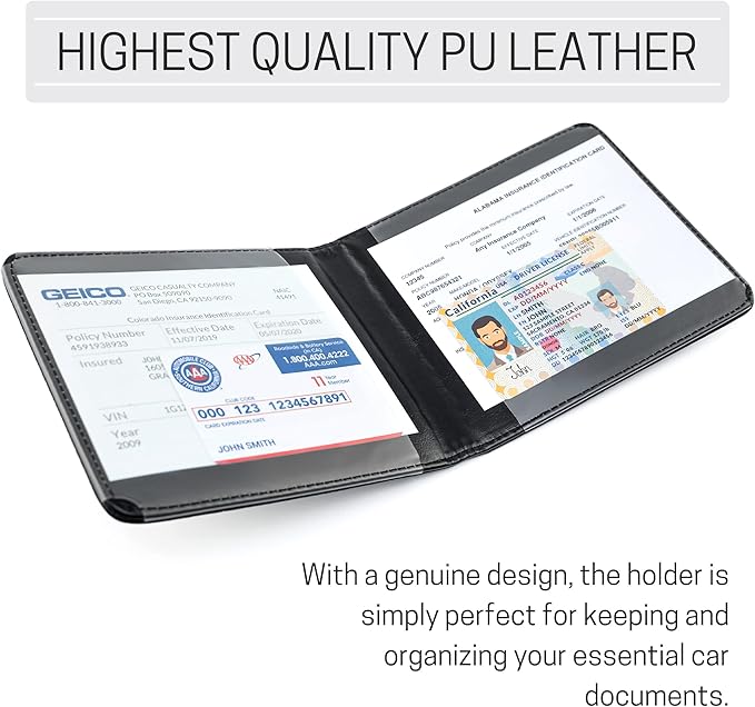 CANOPUS Car Registration and Insurance Holder, Magnetic Closure, Embossed Card Document Holder, Vehicle Glove Box Organizer, Wallet for Auto, SUV, Motorcycle, Truck, Waterproof, Truck Model