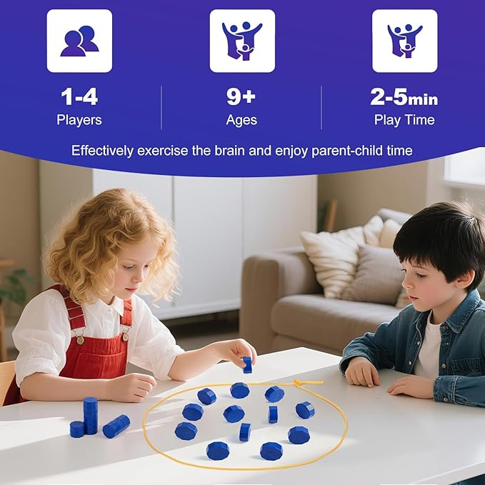Magnetic Chess Game with 24 Travel-Stones, Magnet Chess 3 String & Portable Storage Bag, for Family & Party & Travel & Camping, Exciting Magnetic Game for Family Game Night
