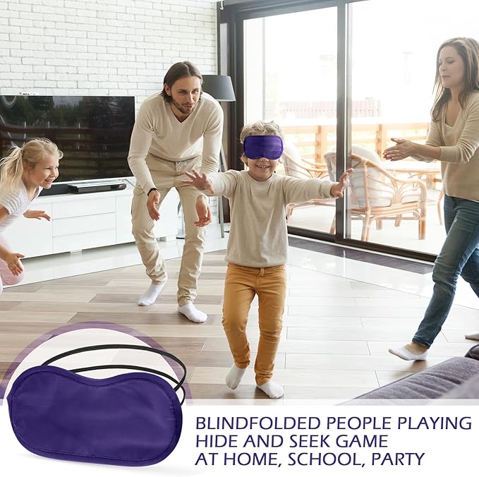 Tarpop 200 Pcs Eye Mask Sleeping Blindfold Eye Cover with Adjustable Strap for Games Party Team Building Travel Individually Wrapped Sleep Mask for Women Men (Purple)