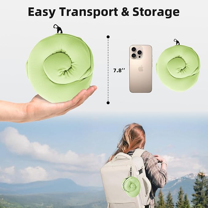 Privacy-Friendly Hooded Travel Pillow for Kids & Adults, Sensory-Friendly, Memory Foam Neck Support for Airplane, Car & Train, Breathable Fabric, Portable, Ultimate Comfort