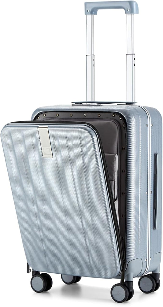 Hanke 20 Inch Carry On Luggage Hard Shell Suitcases with Wheels Luggage Suitcase Travel Luggage for Women Men Rolling Luggage Bags for Business Trip Weekender-Grey