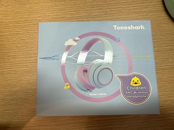 Kids Bluetooth Headphones with Active Noise Cancelling, Wireless Over-Ear Headphones for Boys Girls, Foldable, Adjustable, Safe Volume, 40H Playtime, Mic for School Travel (Purple Blue)